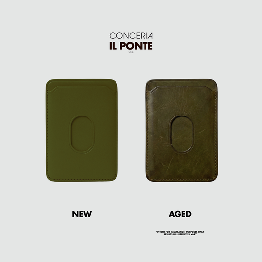 The Elfin Magnetic Card Holder - Olive