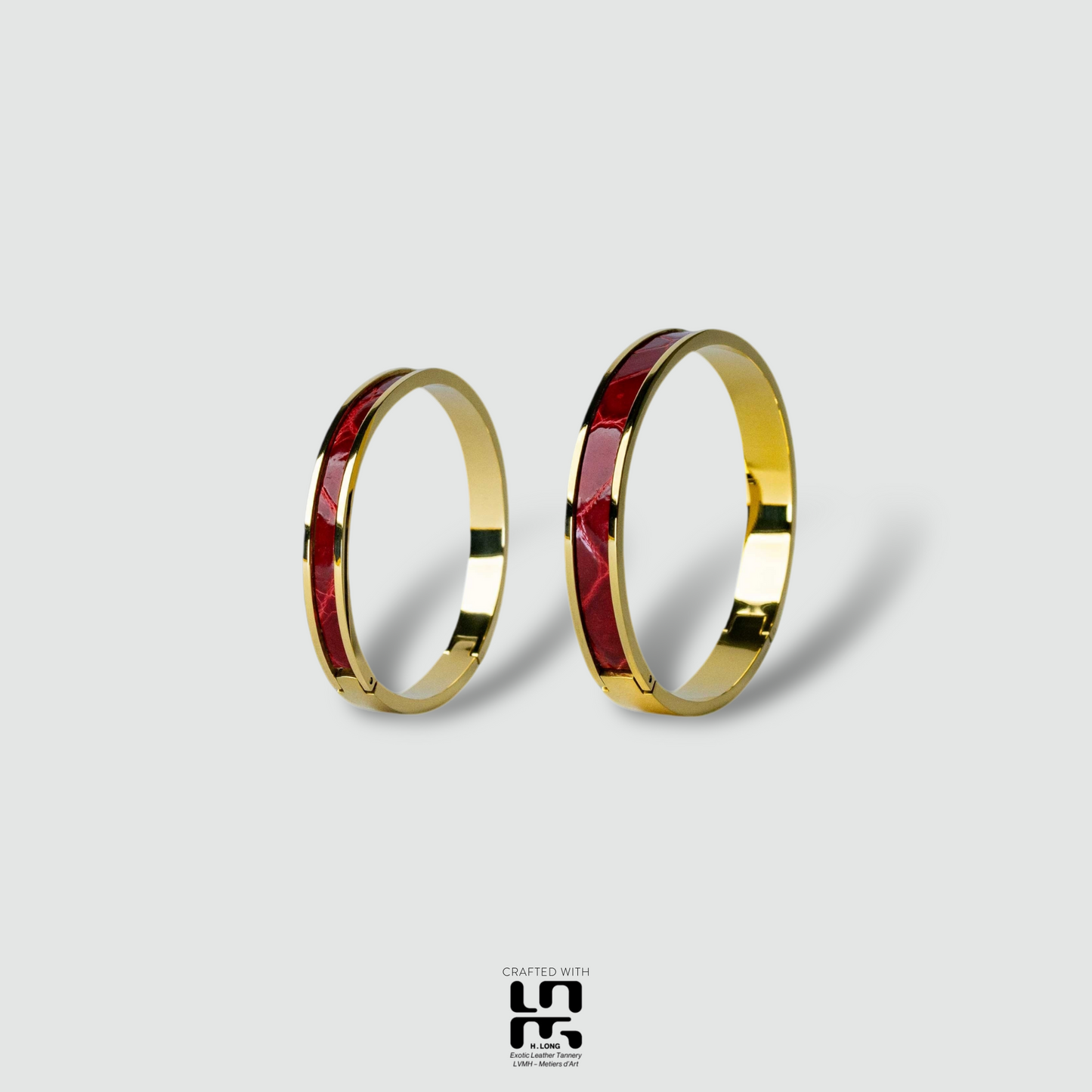 Alligator Wrist Cuff - Red, Glazed