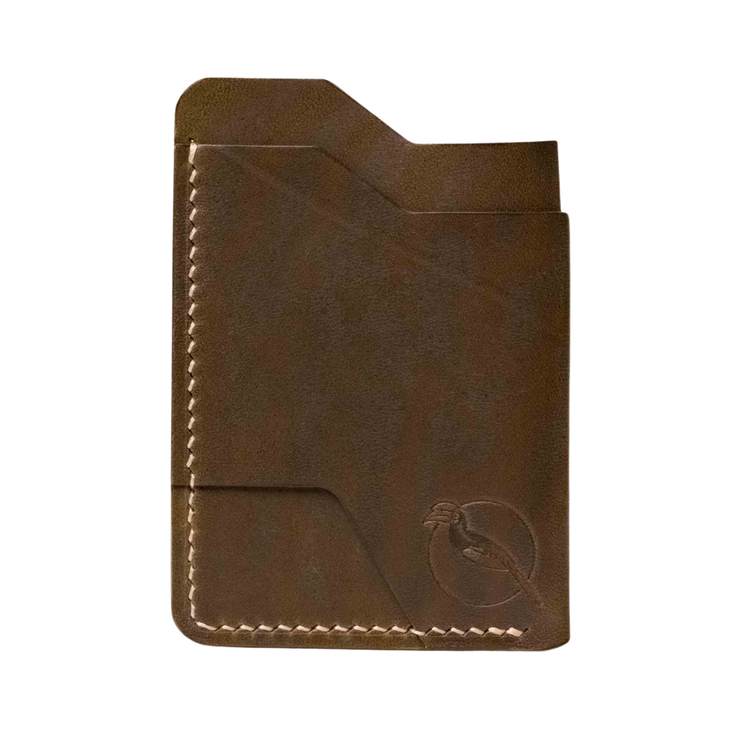 The "Mono" Innocent Cardholder - Olive Horse Hide