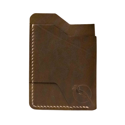 The "Mono" Innocent Cardholder - Olive Horse Hide