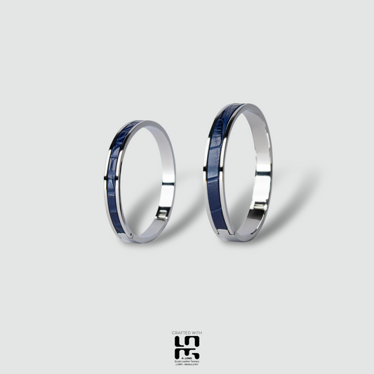 Croco Wrist Cuff - Navy, Matte