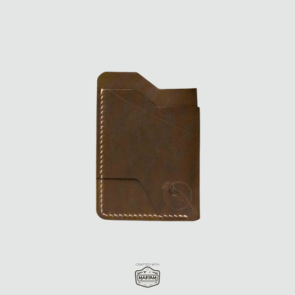 The "Mono" Innocent Cardholder - Olive Horse Hide