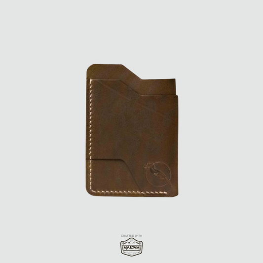 The "Mono" Innocent Cardholder - Olive Horse Hide