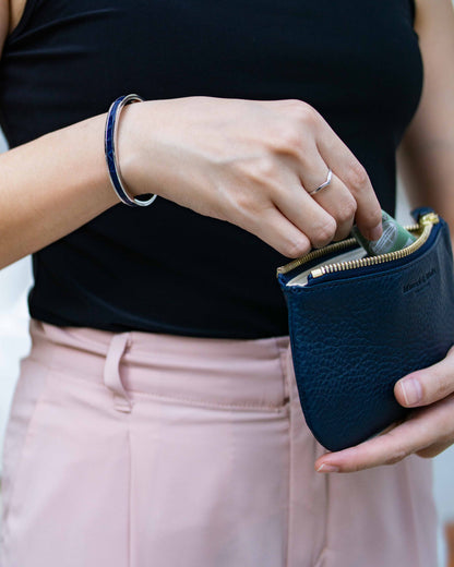 Croco Wrist Cuff - Navy, Matte
