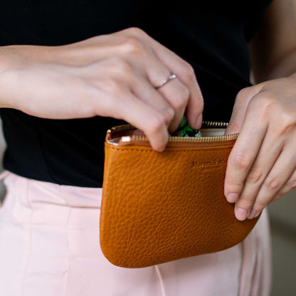 The Juniper Zipper Pouch - Tan